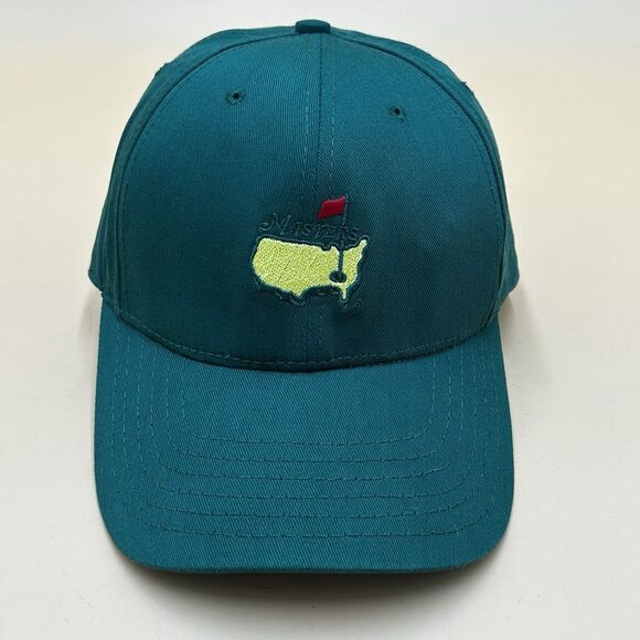 Masters Hat Cap Golf Augusta National Embroidered Green Strapback Leather Logo - Picture 1 of 6